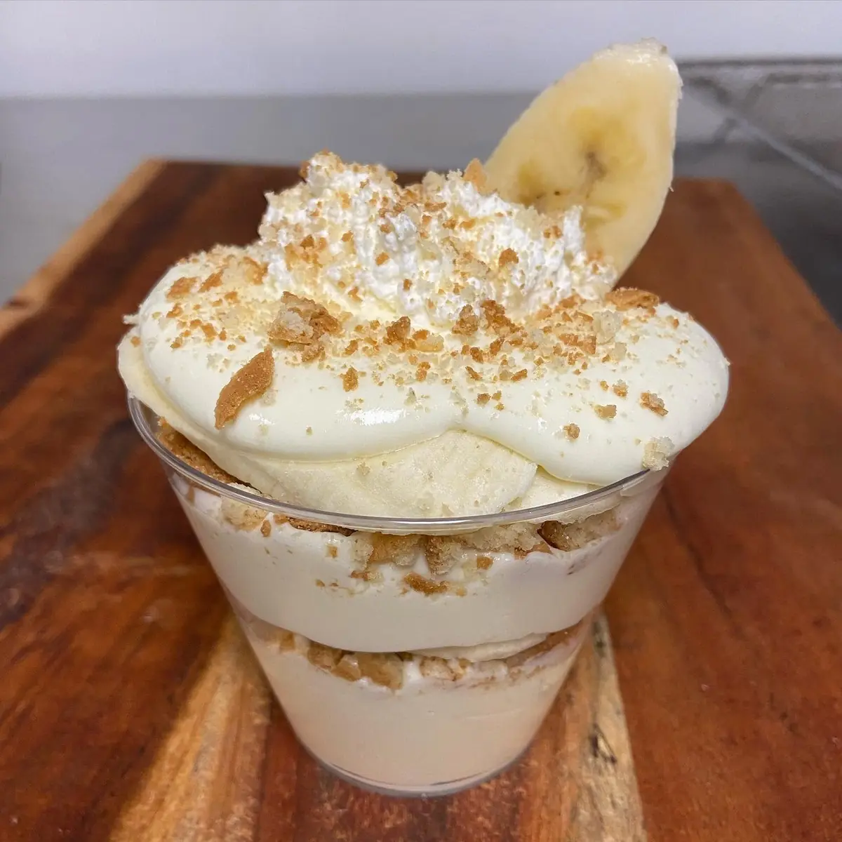 Individual banana pudding parfait dessert